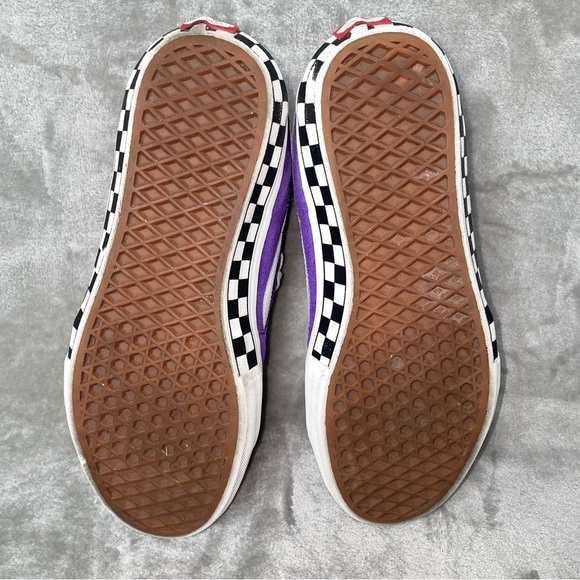 Vans Sk8-Suede Hi-Top Sneaker Red Purple Teal Checkered Midsole Custom Size 10.5 - Picture 9 of 11